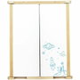 Jeujura Tableau Triptyque Mural en Bois Naturel avec Ardoise et Volets Effaçables (82 x 56 cm)