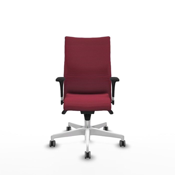 Piqueras Y Crespo Chaise de bureau Albacete confidente, mécanisme Sincro, Granate, Base blanche, Roues 65mm Piqueras Y Crespo Chaise de bureau Albacete confidente, mécanisme Sincro, Granate, Base blanche, Roues 65mm