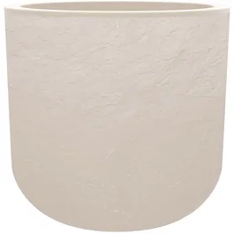 EDA Volcania Up - Pot de fleurs rond 40 cm / 32.5 L - Décor pierre - Intérieur/Extérieur - Ø 38.5 x H 36.8 cm - Beige Calcaire