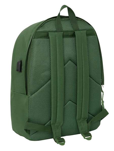 Safta Mochila Double Sac à Dos pour PC Portable 15,6 Pouces avec Port USB Charge, Licencié Real Madrid, Modèle Fille, Couleur Kaki, Dimensions 31x44x18 cm
