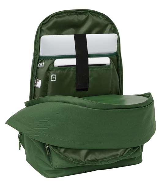 Safta Mochila Double Sac à Dos pour PC Portable 15,6 Pouces avec Port USB Charge, Licencié Real Madrid, Modèle Fille, Couleur Kaki, Dimensions 31x44x18 cm