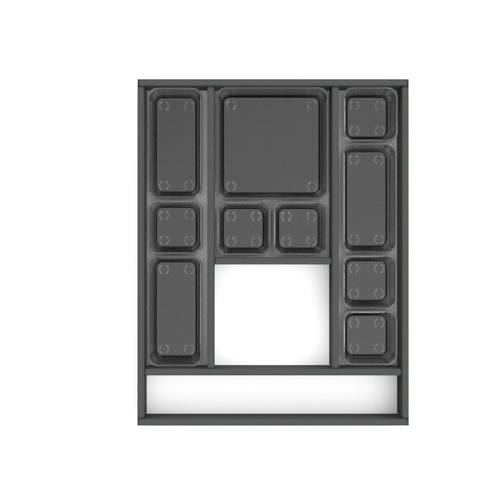 Emuca Organisateur de tiroirs Alumount 450x500, Aluminium, Gris anthracite Emuca Organisateur de tiroirs Alumount 450x500, Aluminium, Gris anthracite