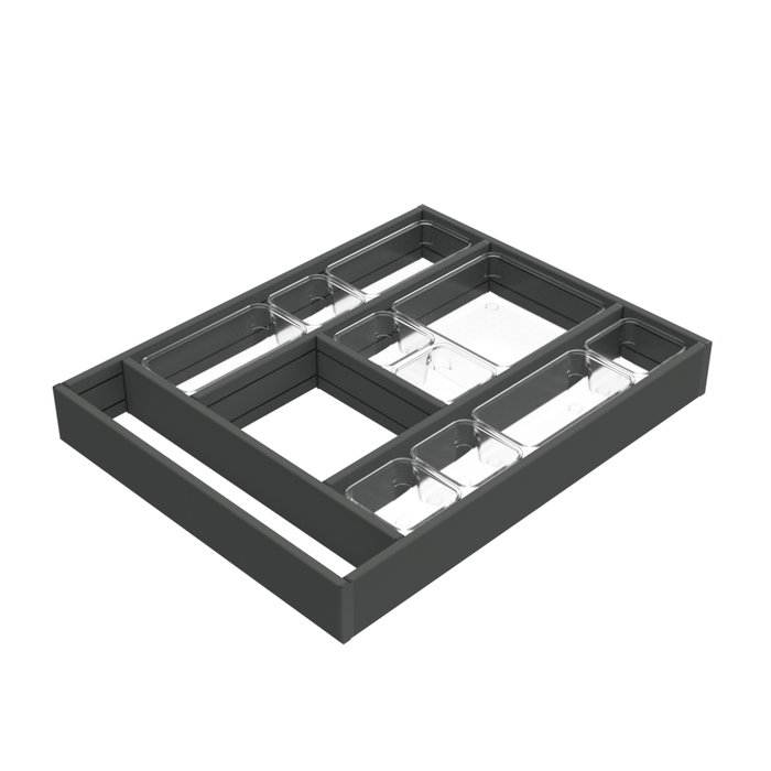 Emuca Organisateur de tiroirs Alumount 450x500, Aluminium, Gris anthracite Emuca Organisateur de tiroirs Alumount 450x500, Aluminium, Gris anthracite