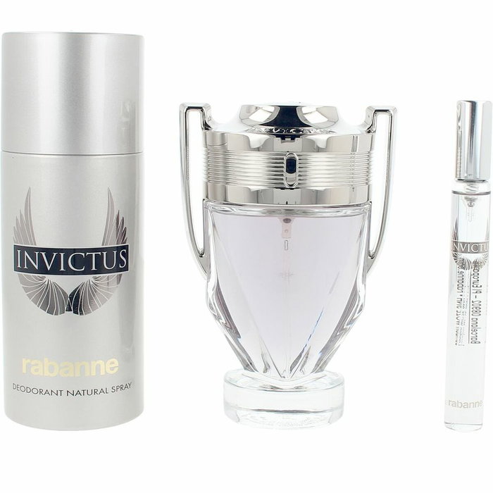 Paco Rabanne Invictus Coffret 3 Pièces (Eau de Toilette 100 ml, Déodorant 150 ml, Eau de Toilette 10 ml) de pour Hommes