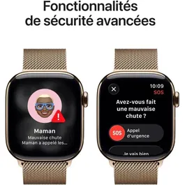 Apple Watch Series 11 GPS + Cellular 42mm - Boîtier or titane et bracelet Milanese Loop or