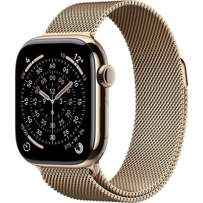 Apple Watch Series 11 GPS + Cellular - 42mm - Boîtier Gold Titanium - Bracelet Gold Milanese Loop Apple Watch Series 11 GPS + Cellular - 42mm - Boîtier Gold Titanium - Bracelet Gold Milanese Loop