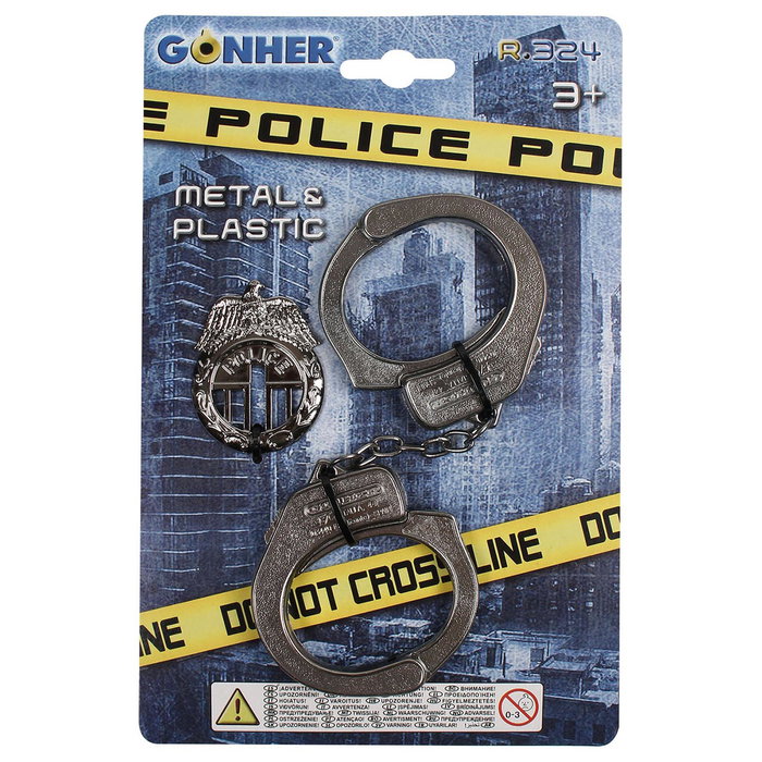 Gonher - Menottes de Police Jouet pour Enfants avec Étoile (324/0) - Accessoire Déguisement +3 ans