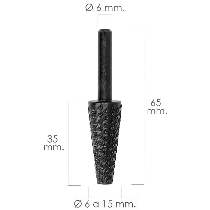 WOLFPACK LINEA PROFESIONAL Fraise rotative conique pour métal Ø 6 à 15 mm WOLFPACK LINEA PROFESIONAL Fraise rotative conique pour métal Ø 6 à 15 mm