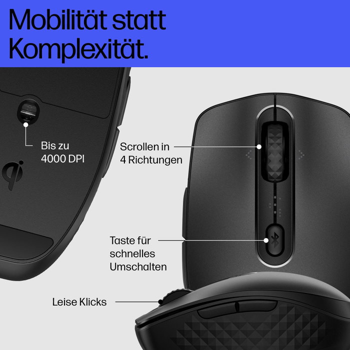 HP 695 Souris Bluetooth® Rechargeable Noire
