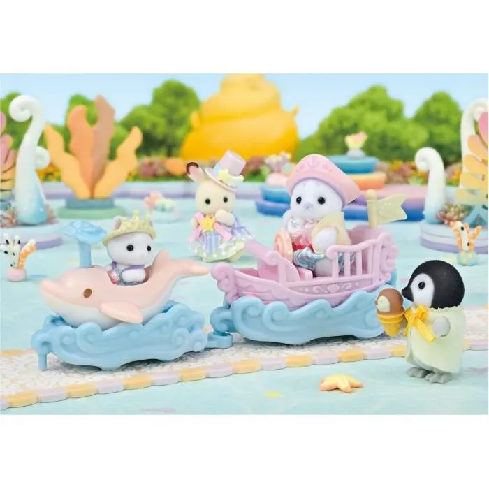 Sylvanian Families - Mini-figurines et petit train de la mer - Set avec bateau, dauphin et bébés Phoque et Chat - Jeu créatif pour enfant dès 3 ans Sylvanian Families - Mini-figurines et petit train de la mer - Set avec bateau, dauphin et bébés Phoque et Chat - Jeu créatif pour enfant dès 3 ans