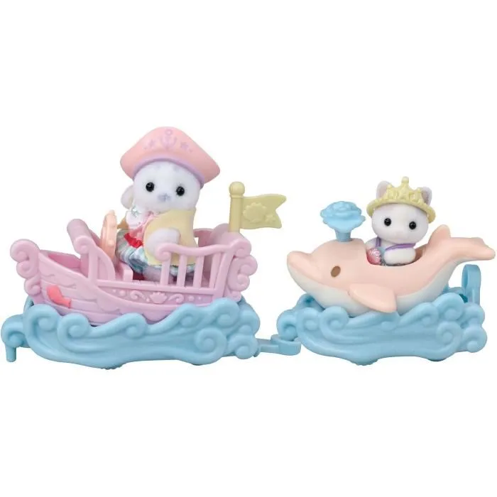 Sylvanian Families - Mini-figurines et petit train de la mer - Set avec bateau, dauphin et bébés Phoque et Chat - Jeu créatif pour enfant dès 3 ans Sylvanian Families - Mini-figurines et petit train de la mer - Set avec bateau, dauphin et bébés Phoque et Chat - Jeu créatif pour enfant dès 3 ans