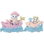 Sylvanian Families - Mini-figurines et petit train de la mer - Set avec bateau, dauphin et bébés Phoque et Chat - Jeu créatif pour enfant dès 3 ans