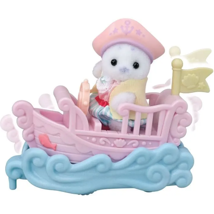 Sylvanian Families - Mini-figurines et petit train de la mer - Set avec bateau, dauphin et bébés Phoque et Chat - Jeu créatif pour enfant dès 3 ans Sylvanian Families - Mini-figurines et petit train de la mer - Set avec bateau, dauphin et bébés Phoque et Chat - Jeu créatif pour enfant dès 3 ans