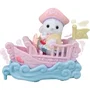 Sylvanian Families - Mini-figurines et petit train de la mer - Set avec bateau, dauphin et bébés Phoque et Chat - Jeu créatif pour enfant dès 3 ans