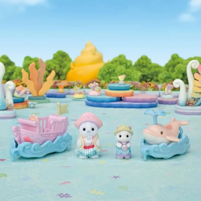 Sylvanian Families - Mini-figurines et petit train de la mer - Set avec bateau, dauphin et bébés Phoque et Chat - Jeu créatif pour enfant dès 3 ans Sylvanian Families - Mini-figurines et petit train de la mer - Set avec bateau, dauphin et bébés Phoque et Chat - Jeu créatif pour enfant dès 3 ans
