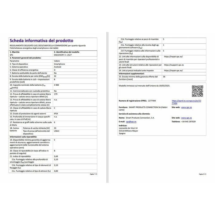 Smartphone SPC Discovery 3 6,8" 4 GB RAM 128 GB Noir Unisoc