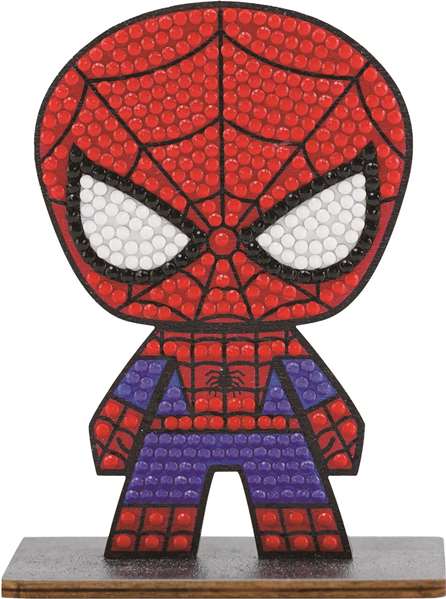 Crystal Art Buddy - Kit Créatif de Cristaux Brillants Spider-Man - Art Diamant et Perles à Broder - 12 x 19,5 x 1,5 cm - À Partir de 3 Ans