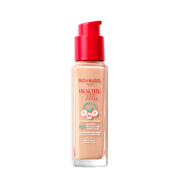 Bourjois Fond de Teint Healthy Mix Clean 30 ml - Teinte #50.5N Light Ivory - Base de maquillage vegan pour un éclat naturel