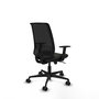 Chaise Alares Synchro 5 positions tissu Noir Base en nylon noir Accoudoir 1D Sans appui-tête Roulettes 65mm nylon