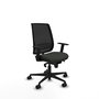 Chaise Alares Synchro 5 positions tissu Noir Base en nylon noir Accoudoir 1D Sans appui-tête Roulettes 65mm nylon
