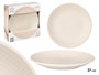 Vessia Assiette Plate 27 cm Beige avec Gravure (Set de 12)