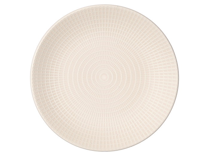 Vessia Assiette Plate 27 cm Beige avec Gravure (Set de 12)