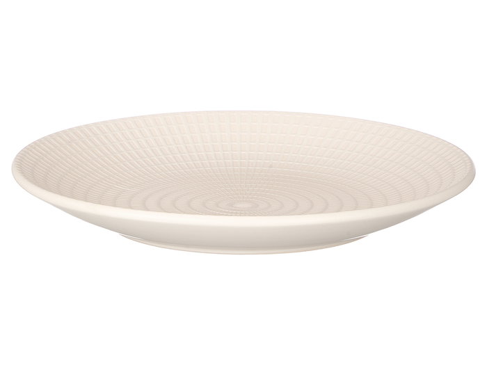 Vessia Assiette Plate 27 cm Beige avec Gravure (Set de 12)
