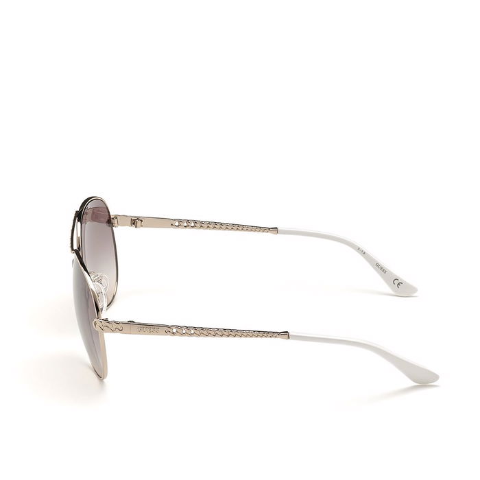 Guess Gafas Lunettes de Soleil Aviateur Femme GU7470-S 28E Monture Or Rose, Verre Marron