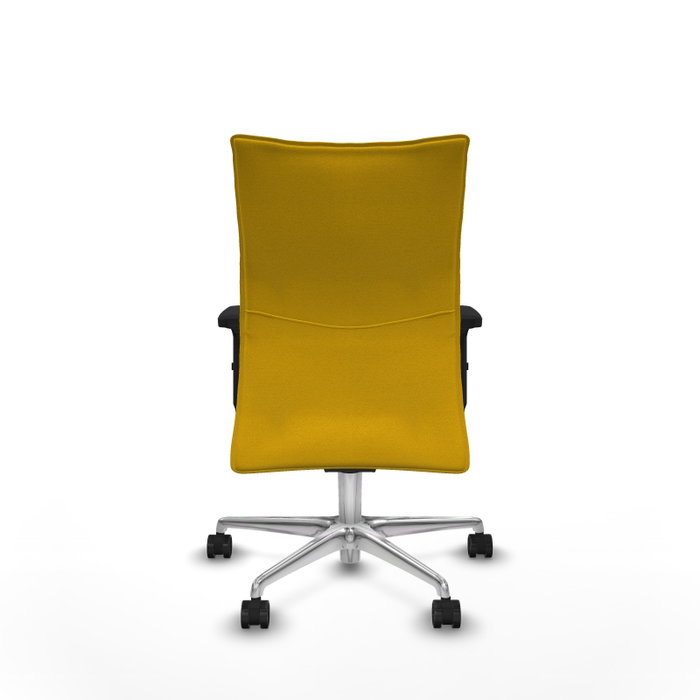 Piqueras Y Crespo Chaise Albacete Confidente Jaune avec Mécanisme Synchrone et Base en Aluminium