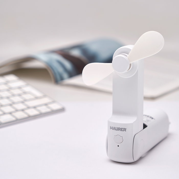 MAURER Mini Ventilateur Plegable Rechargeable avec 3 Vitesses et Fonction Powerbank