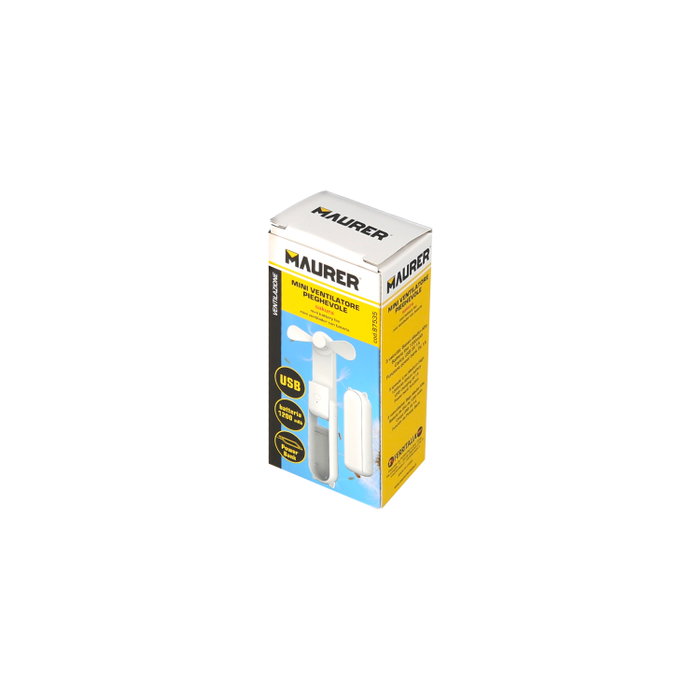 MAURER Mini Ventilateur Plegable Rechargeable avec 3 Vitesses et Fonction Powerbank