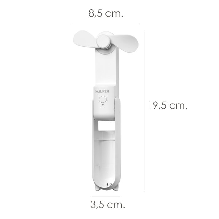 MAURER Mini Ventilateur Plegable Rechargeable avec 3 Vitesses et Fonction Powerbank