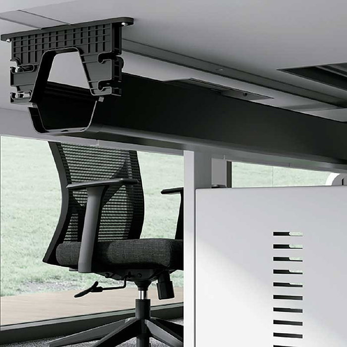 Herrajes Alk Passe-câble multifonction L550 pour fixation sous plateau de bureau