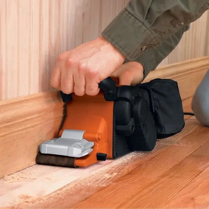 Black+Decker KA88-QS Ponceuse à bande filaire 720W 75 x 193 mm, bande 250 m/min, poignée 3 positions réglable