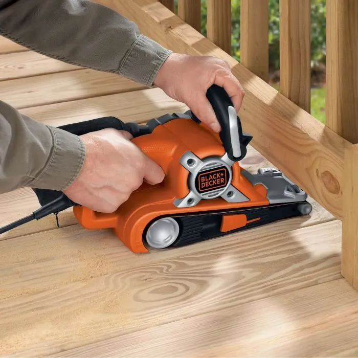 Black+Decker KA88-QS Ponceuse à bande filaire 720W 75 x 193 mm, bande 250 m/min, poignée 3 positions réglable