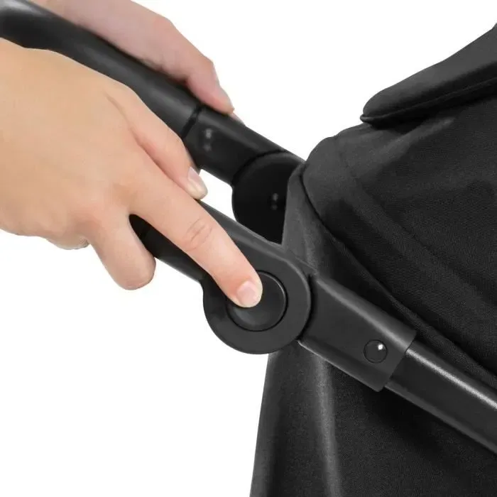 Hauck Rapid 3R - Poussette 3 roues tout-terrain avec pliage à une main, dossier inclinable, pare-soleil UPF 50+ et roues en caoutchouc - Noir