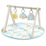 Ingenuity Sun Valley Tapis d'éveil bébé avec arche de jeu en bois pliable, 3 jouets amovibles - Tapis lavable - 0 à 36 mois