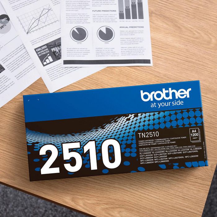 Brother Toner TN2510 Noir Original - Jusqu'à 1200 pages - Compatible Imprimantes Brother - Impression Haute Qualité