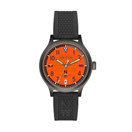 Nautica NAPCFS915 Montre Analogique Homme Noir et Orange