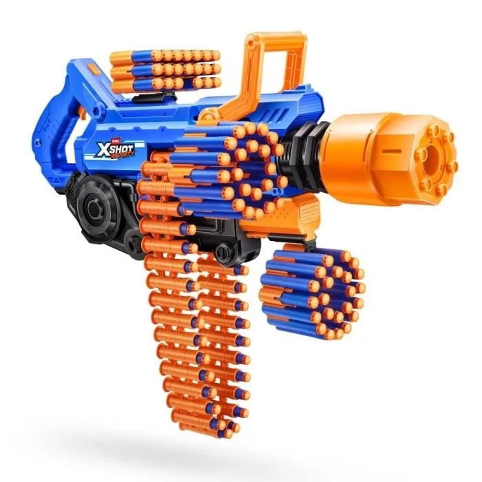 Zuru XSHOT Smoking Barrel - Lanceur de fléchettes avec canon rotatif et effet fumée