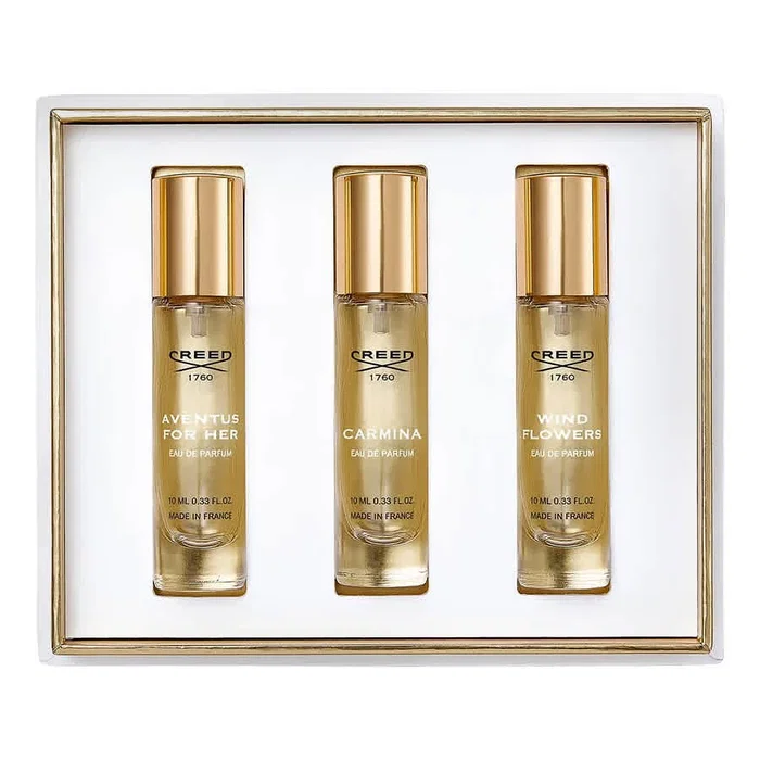 Creed Set de Parfums Aventus, Wind Flowers et Carmina pour Femme Creed Set de Parfums Aventus, Wind Flowers et Carmina pour Femme