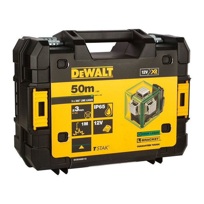 DEWALT DCE089D1G-QW Niveau laser autonivelant 3 lignes 360° vert