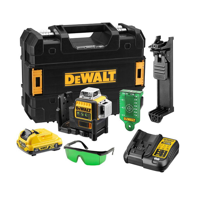 DEWALT DCE089D1G-QW Niveau laser autonivelant 3 lignes 360° vert