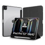 Subblim Clear Shock Case Coque Folio pour iPad Pro 13 M4 7e Génération, Protection Anti-Choc Transparente avec Support et Emplacement Apple Pencil, Noir