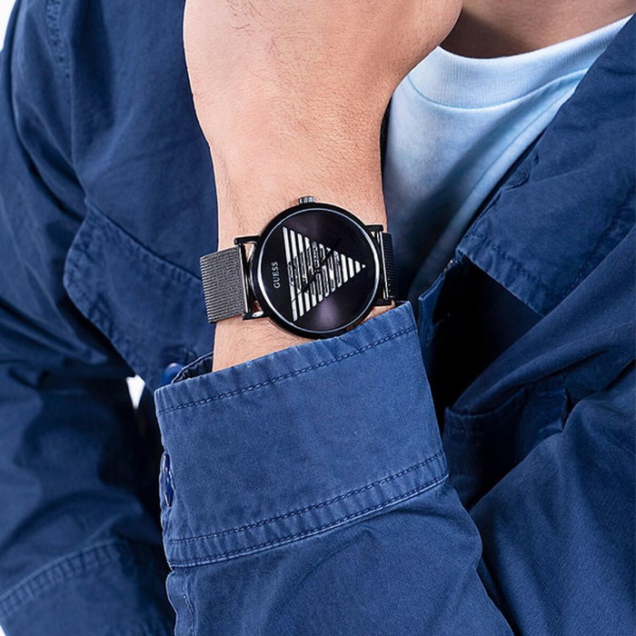 GUESS GW0502G2 Montre pour Homme en Acier Inoxydable Noir