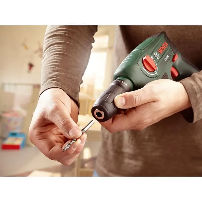 Bosch - Perforateur sans fil UNEO 12V avec batterie 2,5 Ah - Frappe 0,5 J, perçage béton 10 mm, 4800 cps/min