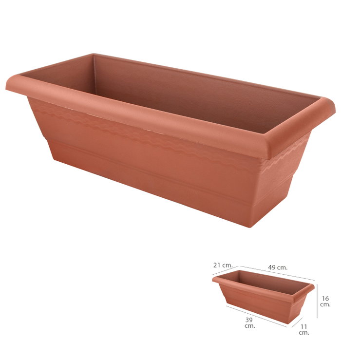 SATURNIA Jardinière de balcon terracotta 40x17x15 cm SATURNIA Jardinière de balcon terracotta 40x17x15 cm