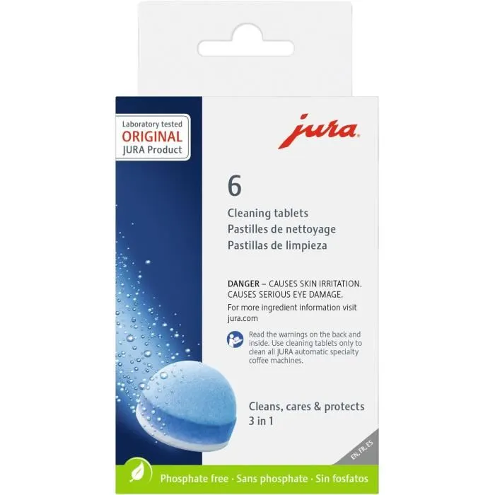JURA Care Kit Basic - Kit d'entretien de base avec 3 cartouches filtrantes CLARIS Smart+ et 6 pastilles nettoyage 3 phases pour cafetières automatiques JURA Care Kit Basic - Kit d'entretien de base avec 3 cartouches filtrantes CLARIS Smart+ et 6 pastilles nettoyage 3 phases pour cafetières automatiques