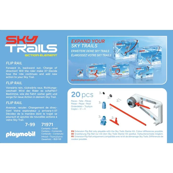 Playmobil Sky Trails Flip Rail - Set d'action avec circuit aérien, 20 pièces, jouet pour enfant à partir de 7 ans