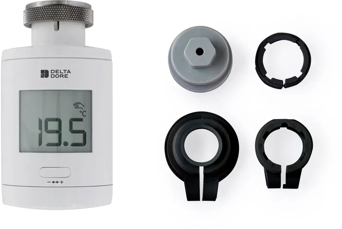 Delta Dore TRV 1.0 Adapt - Tête thermostatique connectée avec adaptateurs - Programmation, contrôle vocal et smartphone